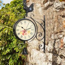 KORVIXA Hanging Bracket Station Creative Outdoor Wall Clock in Black - Size: 100 cm - thumbnail 5