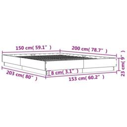 Berkfield Home Durable Bed Frame without Mattress White 150x200 cm King Size - thumbnail 9
