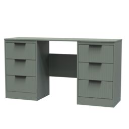 Ready Assembled 2 U Denver 6 Drawer Kneehole Desk (Ready Assembled) in Pale Green - thumbnail 3