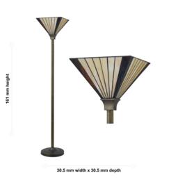 First Choice Lighting Salisbury - Tiffany 167cm Uplighter Floor Lamp in Bronze - thumbnail 8