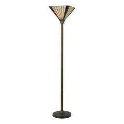 First Choice Lighting Salisbury - Tiffany 167cm Uplighter Floor Lamp in Bronze - thumbnail 3