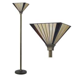 First Choice Lighting Salisbury - Tiffany 167cm Uplighter Floor Lamp in Bronze