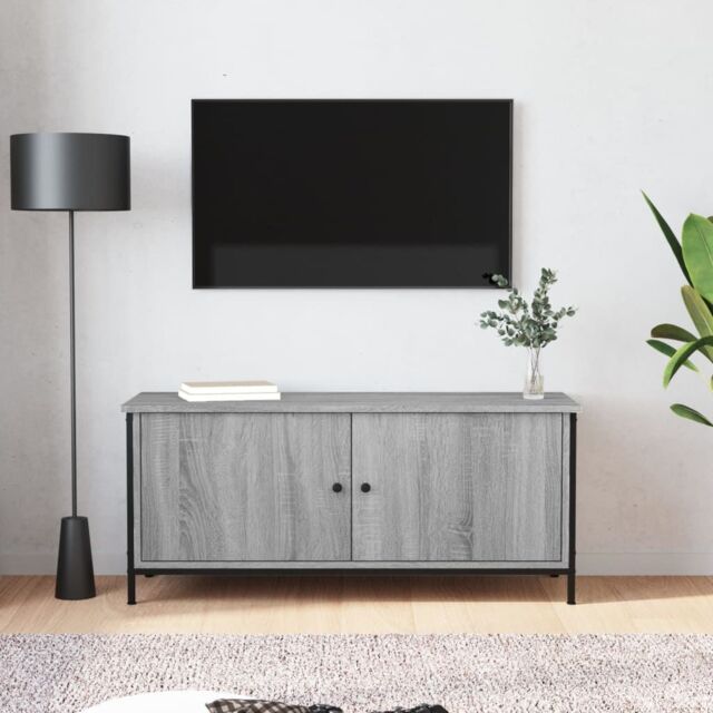 Berkfield Home TV Cabinet with Doors Grey Sonoma 102x35x45 cm Engineered Wood - Size: 102 x 35 x 45 cm - image 1