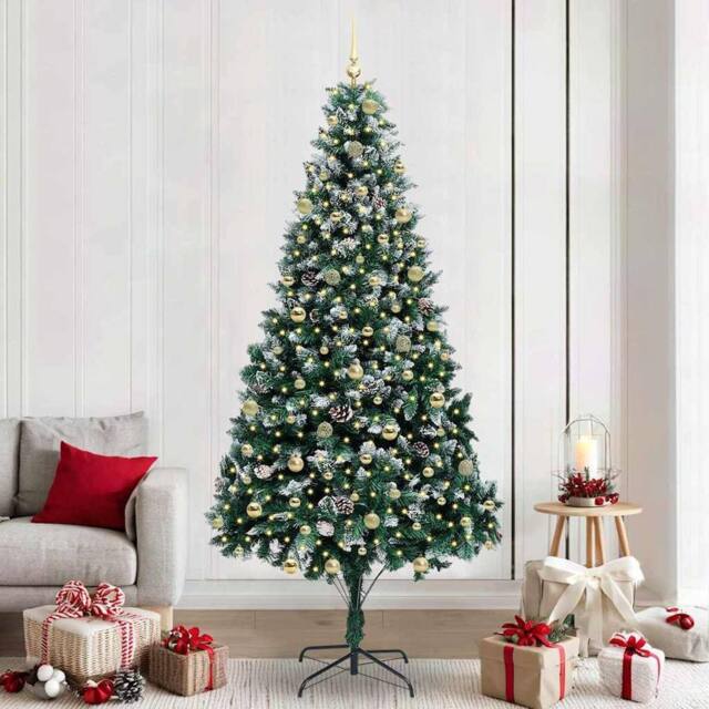 Berkfield Home Artificial Christmas Tree with 300 LEDs with Stand Green 240 cm - image 1