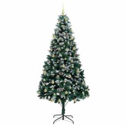 Berkfield Home Artificial Christmas Tree with 300 LEDs with Stand Green 240 cm - thumbnail 4