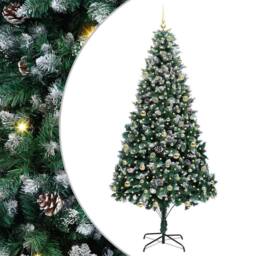 Berkfield Home Artificial Christmas Tree with 300 LEDs with Stand Green 240 cm - thumbnail 2