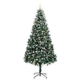 Berkfield Home Artificial Christmas Tree with 300 LEDs with Stand Green 240 cm - thumbnail 3