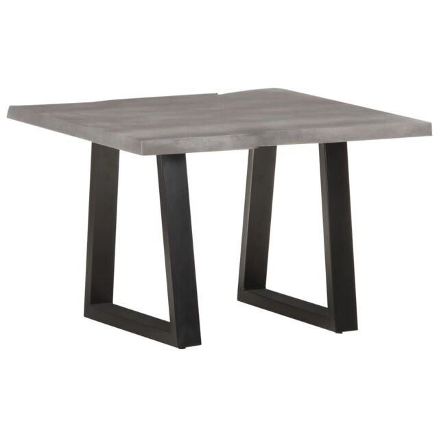 Berkfield Home Coffee Table with Live Edges 60x60x40 cm Solid Acacia Wood in Grey - Size: 60 x 60 x 40 cm - image 1