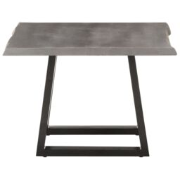 Berkfield Home Coffee Table with Live Edges 60x60x40 cm Solid Acacia Wood in Grey - Size: 60 x 60 x 40 cm - thumbnail 3