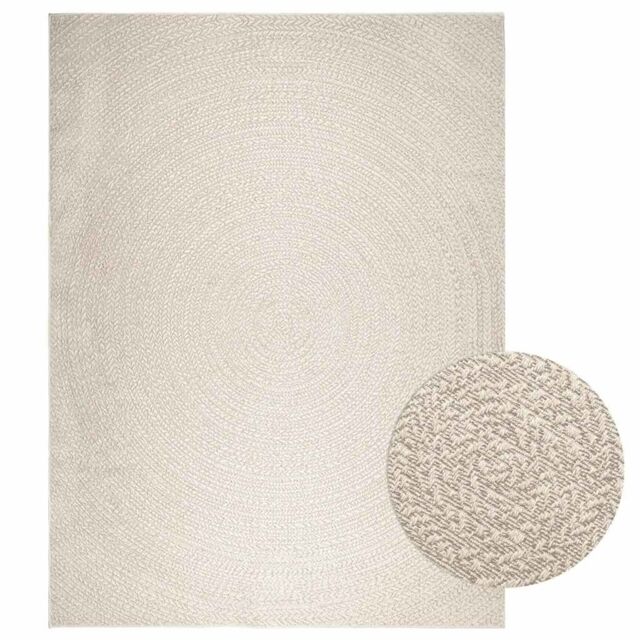 Berkfield Home Rug ZIZUR Cream 240x340 cm Jute Look Indoor & Outdoor - Size: Medium - image 1