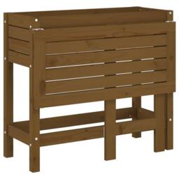 Berkfield Home Garden Planter with Folding Tabletop Honey Brown Solid Wood Pine - thumbnail 8