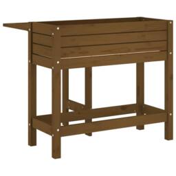 Berkfield Home Garden Planter with Folding Tabletop Honey Brown Solid Wood Pine - thumbnail 6
