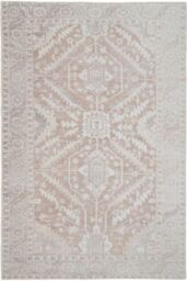 Kukoon Neutral Beige Medallion Non Slip Washable Low Pile Rug - Size: 60 cm x 240 cm - thumbnail 1