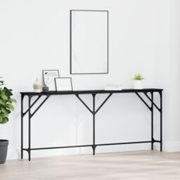 Berkfield Home Console Table Black Oak 180x23x75 cm Engineered Wood - Size: 180 x 23 x 75 cm