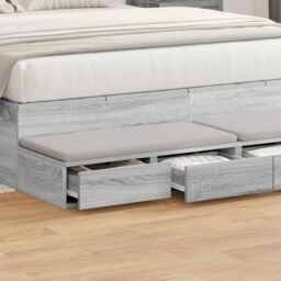 Berkfield Home Bed Drawers - Grey Sonoma, 150 x 36.5 x 16.5 cm, Made of Engineered Wood - Size: 150 x 36.5 x 16.5 cm - thumbnail 4