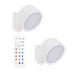 EONLION 2x Easy Fit Touch Wall Light Fittings Rechargeable LED Lamps in White - thumbnail 1