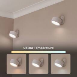 EONLION 2x Easy Fit Touch Wall Light Fittings Rechargeable LED Lamps in White - thumbnail 2