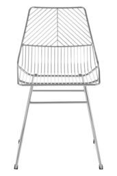 Orsina Sturdy Small Chrome Metal Wire Chair, Metal Chair for Kitchen, Outdoor Tapered Metal Chair for Patio, Lawn in Silver - thumbnail 7
