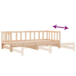 Berkfield Home Beautiful Day Bed with Trundle 90x200 cm Solid Wood Pine in Natural - thumbnail 9