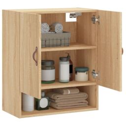 Berkfield Home Wall Cabinet Sonoma Oak 60x31x70 cm Engineered Wood in Brown - Size: 60 x 31 x 70 cm - thumbnail 4