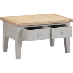 Seconique Windsor 2 Drawer Coffee Table (Fully Assembled) in Light Grey - thumbnail 2