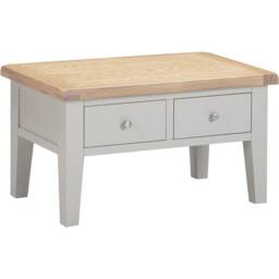 Seconique Windsor 2 Drawer Coffee Table (Fully Assembled) in Light Grey - thumbnail 4