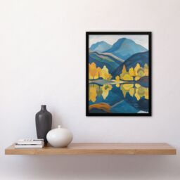 "Artery8 Lake District Cumbria Artwork Summer Hills Forest Framed Art Print in Blue - Size: W12"" x H16""" - thumbnail 4