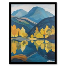 "Artery8 Lake District Cumbria Artwork Summer Hills Forest Framed Art Print in Blue - Size: W12"" x H16""" - thumbnail 1
