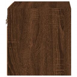 Berkfield Home TV Wall Cabinet with LED Lights Brown Oak 30x28.5x30 cm - thumbnail 9