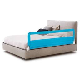 Costway Bed Rail Guard for Toddlers 180CM Foldable Baby Bed Rail w/ Safety Strap in Blue - thumbnail 1