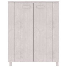 Berkfield Home Shoe Cabinet HAMAR White 85x40x108 cm Solid Wood Pine - Size: 85 x 40 x 108 cm - thumbnail 1