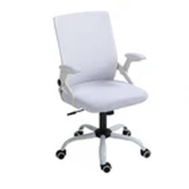 EONLION Mid-Back Office Chair Flip-Up Armrest Desk Swivel Chair White - image 1