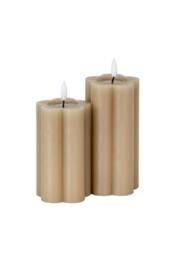KDMD Luxe Collection Natural Glow 2.75x6 Stone LED Candle in Beige - thumbnail 3