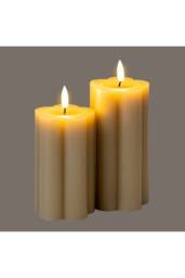 KDMD Luxe Collection Natural Glow 2.75x6 Stone LED Candle in Beige - thumbnail 4