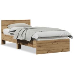 Berkfield Home Bed Frame without Mattress & Headboard Artisan Oak 90x200 cm in Brown - thumbnail 4