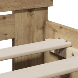 Berkfield Home Bed Frame without Mattress & Headboard Artisan Oak 90x200 cm in Brown - thumbnail 9