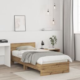 Berkfield Home Bed Frame without Mattress & Headboard Artisan Oak 90x200 cm in Brown - thumbnail 5