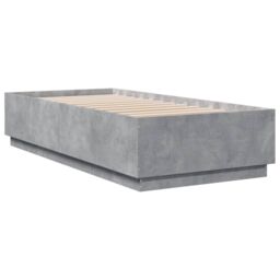 Berkfield Home Bed Frame with LED without Mattress Concrete Grey 100x200 cm - thumbnail 3
