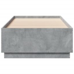 Berkfield Home Bed Frame with LED without Mattress Concrete Grey 100x200 cm - thumbnail 6