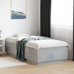 Berkfield Home Bed Frame with LED without Mattress Concrete Grey 100x200 cm - thumbnail 1