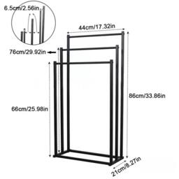 EONLION Bathroom Drying Rail Rack Storage Stand in Black - thumbnail 2