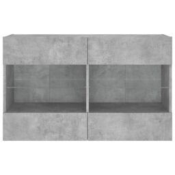 Berkfield Home TV Wall Cabinet with LED Lights Concrete Grey 98.5x30x60.5 cm - thumbnail 7