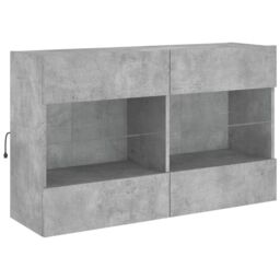 Berkfield Home TV Wall Cabinet with LED Lights Concrete Grey 98.5x30x60.5 cm - thumbnail 3