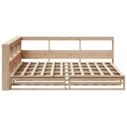 Berkfield Home Bookcase Bed without Mattress 160x200cm Solid Wood Pine in Light Brown - Size: 160x200 cm - thumbnail 6