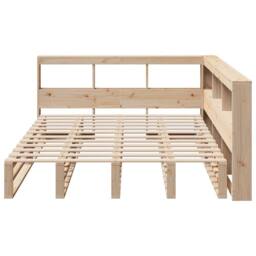 Berkfield Home Bookcase Bed without Mattress 160x200cm Solid Wood Pine in Light Brown - Size: 160x200 cm - thumbnail 5