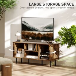 HOMCOM TV Unit for Living Room, TV Stand in Brown - thumbnail 6