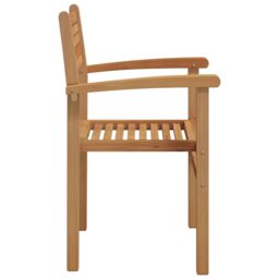 Berkfield Home Garden Stacking Chairs 4 pcs Brown 55.5 x 55.5 x 90 cm - thumbnail 6