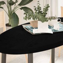 Berkfield Home Table Top Dark Brown 120x60x4 cm Solid Wood Oak Oval - Size: 120 x 60 x 4 cm - thumbnail 2