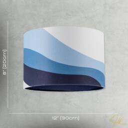 Happy Homewares Modern Linen Fabric Lamp Shade with Inner & Outer Wavy Design in Midnight - Size: 12 inches - thumbnail 7