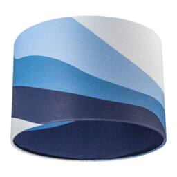 Happy Homewares Modern Linen Fabric Lamp Shade with Inner & Outer Wavy Design in Midnight - Size: 12 inches - thumbnail 5